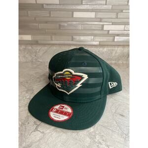 Minnesota Wild NHL Hockey New Era 9Fifty Snapback Hat w/ Flag Logo